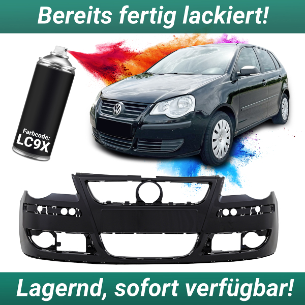 lackiert LC9X Deep Black Perleffekt Stoßstange vorne passt für VW Polo 9N3 Facelift 05/2005-2009 EU Ware