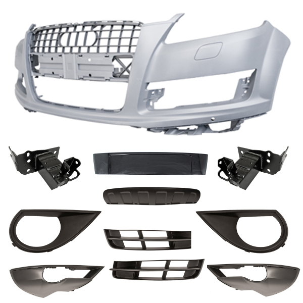 Stoßstange vorne für PDC & SRA + Gitter + Zubehör passt für Audi Q7 4L ab 09-15
