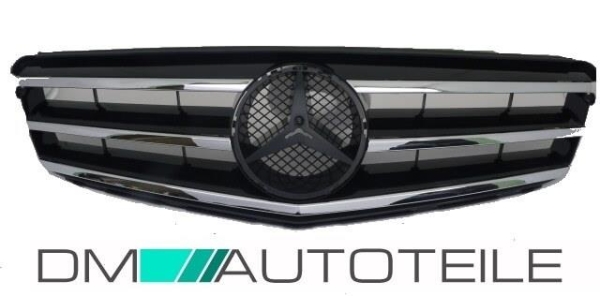 Kühlergrill für Mercedes W204 ohne Emblem in Chrom Schwarz 07-11