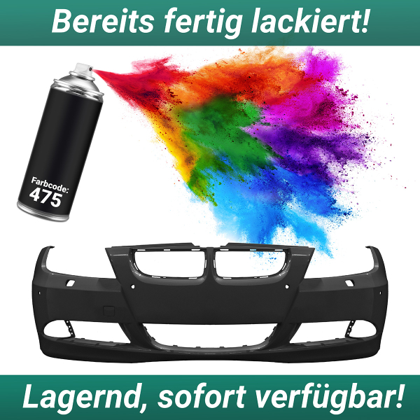 Stoßstange vorne 4x PDC und SRA LACKIERT 475 passt für BMW E90 E91 ab 2005-2008