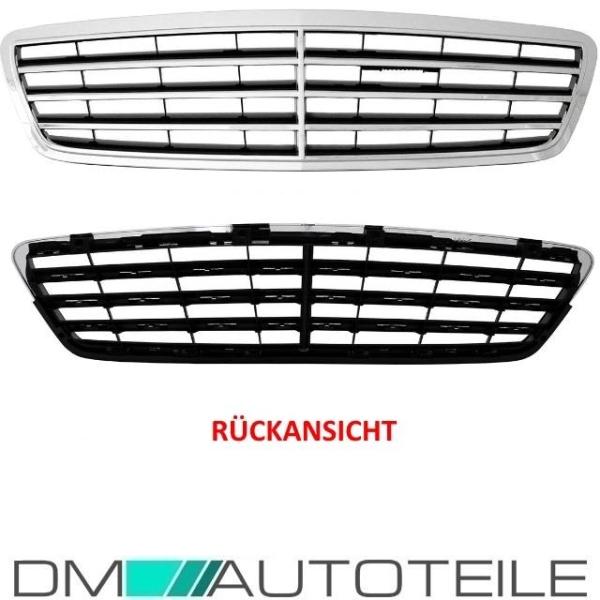 Mercedes C-Klasse W203 Kühlergrill Grill Chrom Schwarz 00-07 Avantgarde 3-Rippen